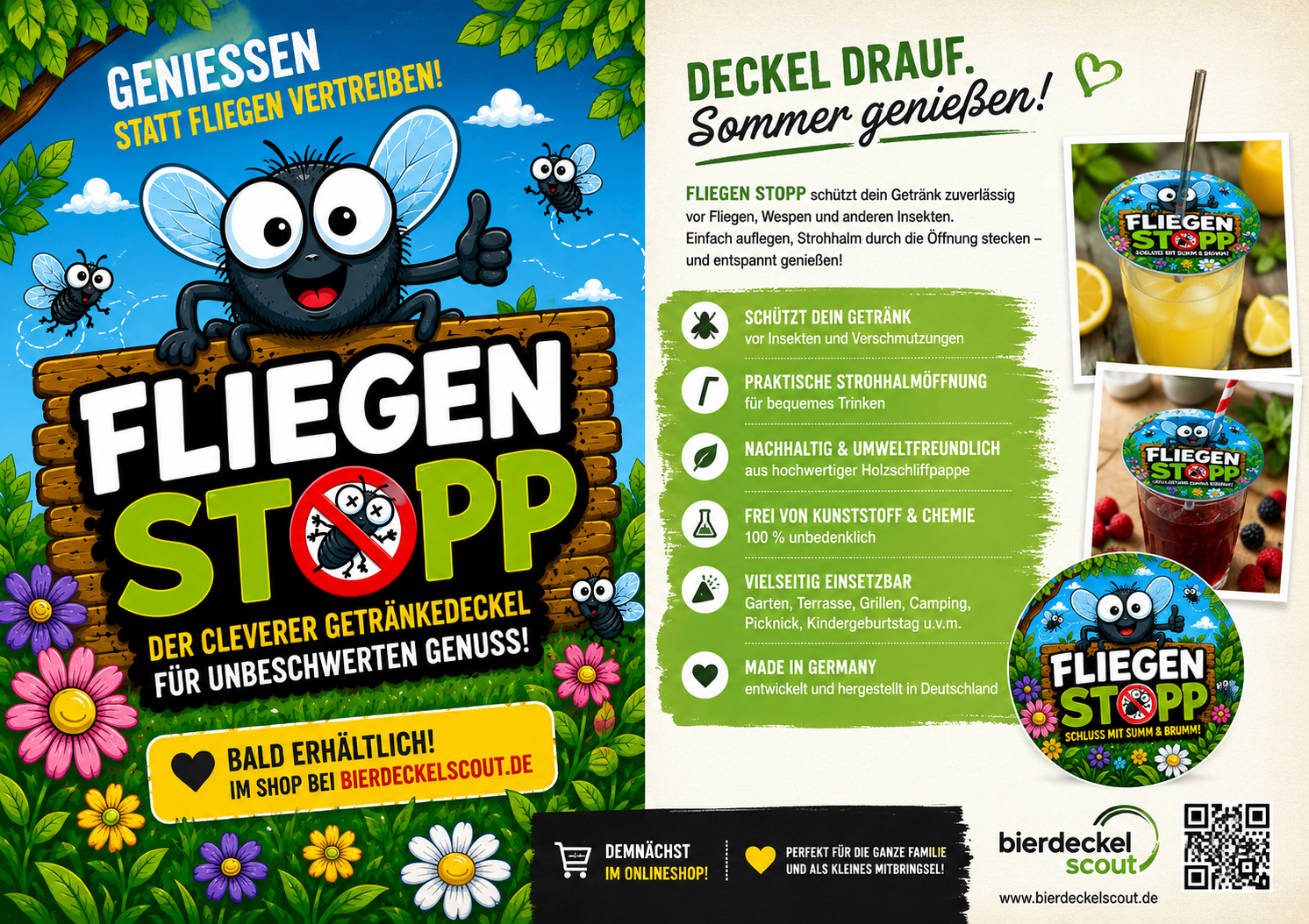 FLIEGENSTOPP – Der clevere Getränkeschutz für den Sommer